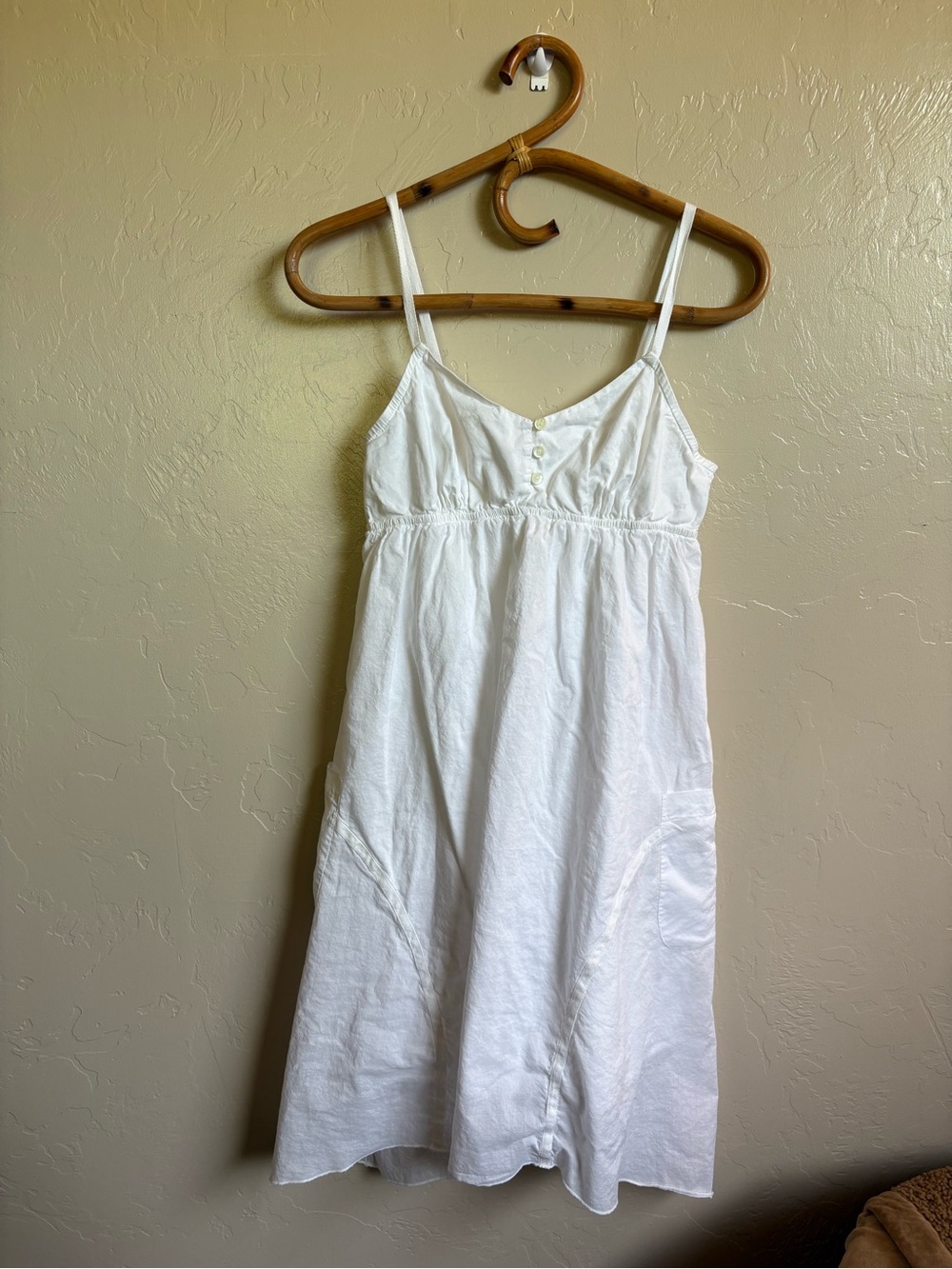Y2K 2000s Vintage Mossimo Supply Co 100% Cotton White Babydoll Summer Dress S